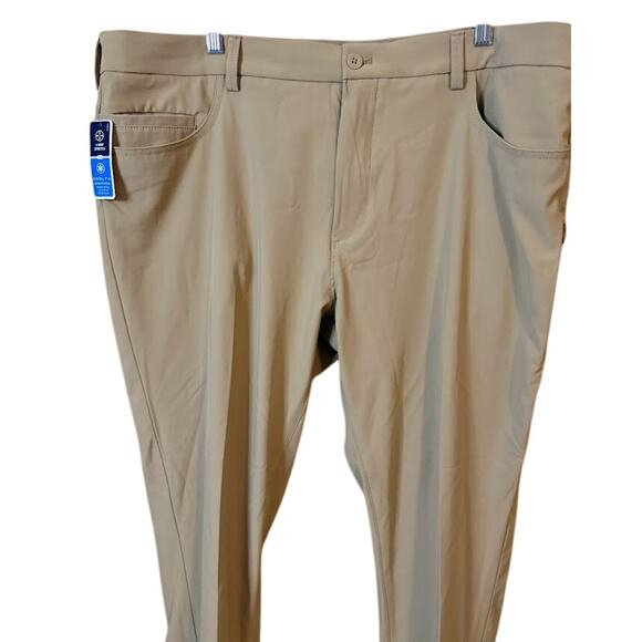 Izod Advantage Performance Tech Pants 40x30 NWT Khaki - Picture 2 of 9